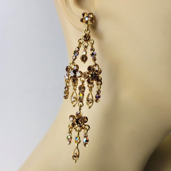 Crystal Chandelier Statement Earrings - Picture 8 of 8